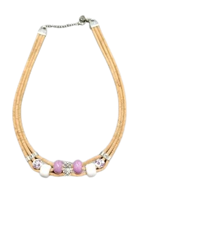 Purple Haze: Cork & Bead Necklace