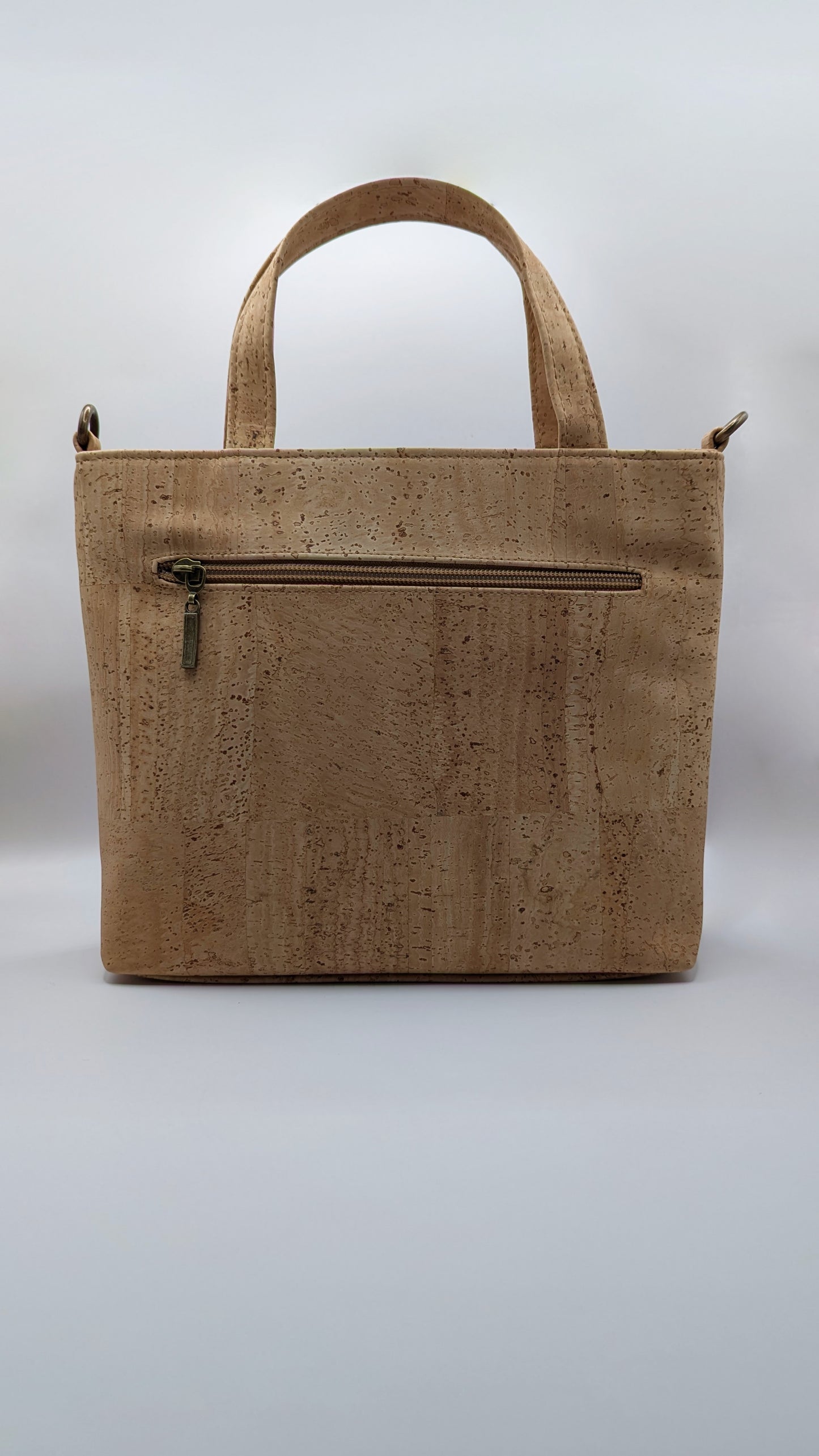 Rustic Chic Cork Satchel – Red Marble & Gold Vein Elegance