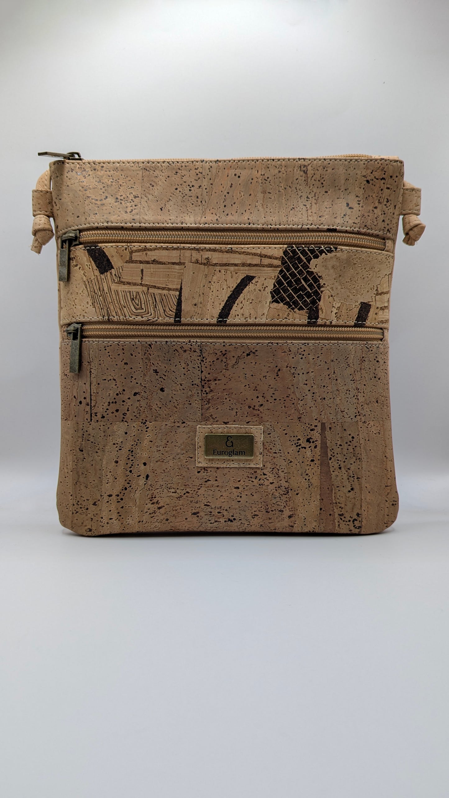 Elegance Cork Cross Body Bag (3 zippers)