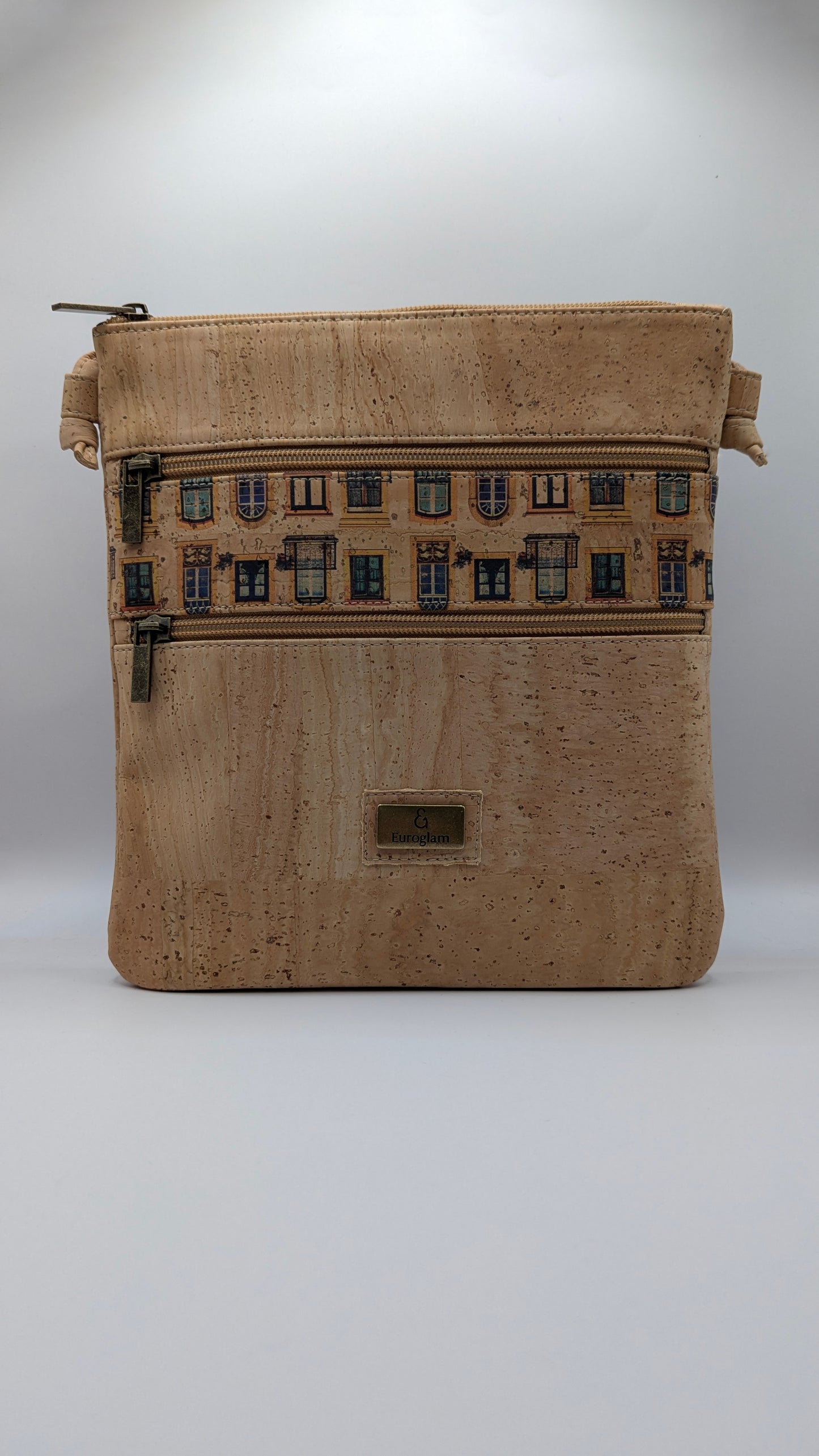 Elegance Cork Cross Body Bag (3 zippers)