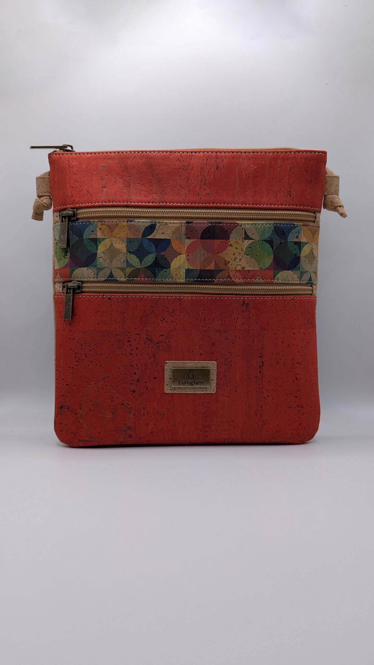 Elegance Cork Cross Body Bag (3 zippers)