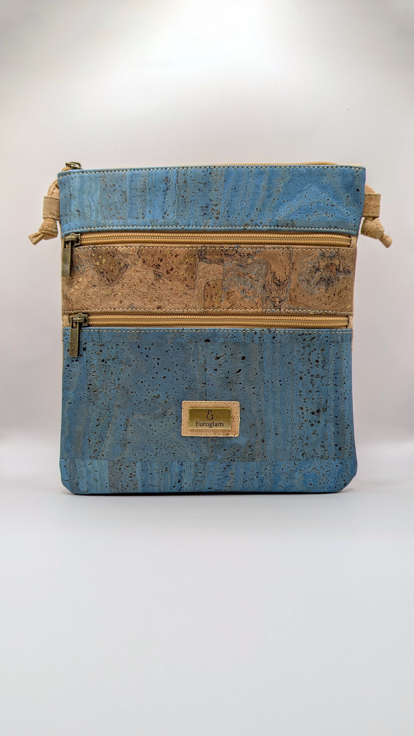 Elegance Cork Cross Body Bag (3 zippers)