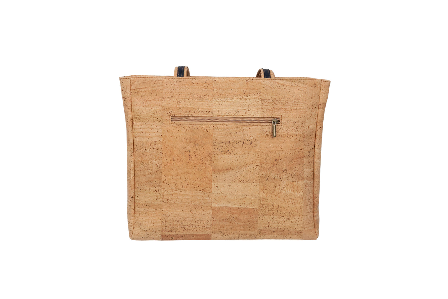 Eco Luxe Geometric Cork Tote Bag – Natural & Deep Blue