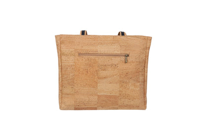 Eco Luxe Geometric Cork Tote Bag – Natural & Deep Blue