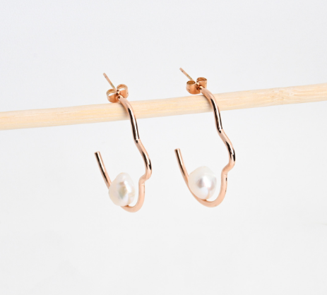 Steel earrings irregular