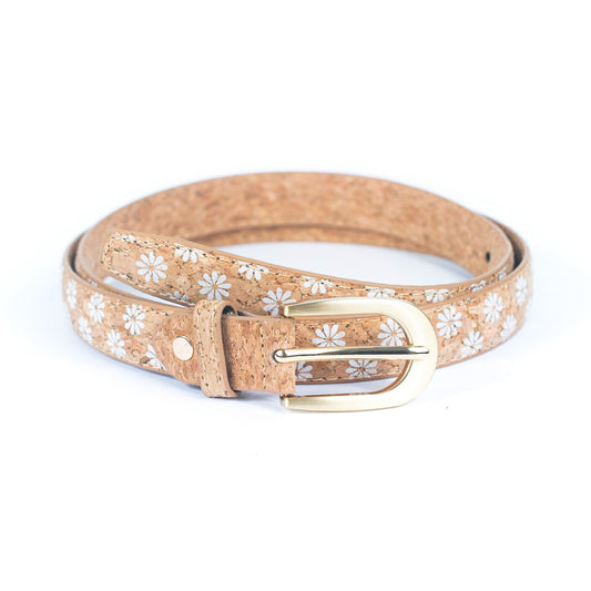 Floral Print Cork Women's Belt