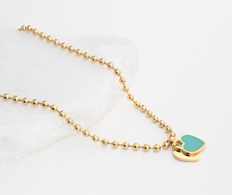 Green heart necklace
