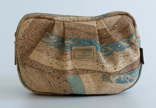 Blue and Gold marble small oval crossbody