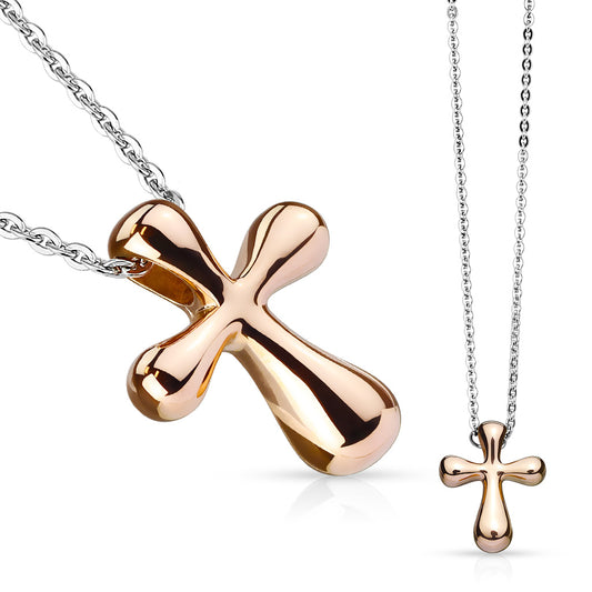 Rose Gold Cross Stainless Steel Pendant