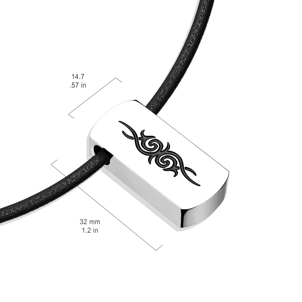 Tribal Saber Beveled with Black Necklace