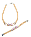 Purple Haze: Cork & Bead Necklace