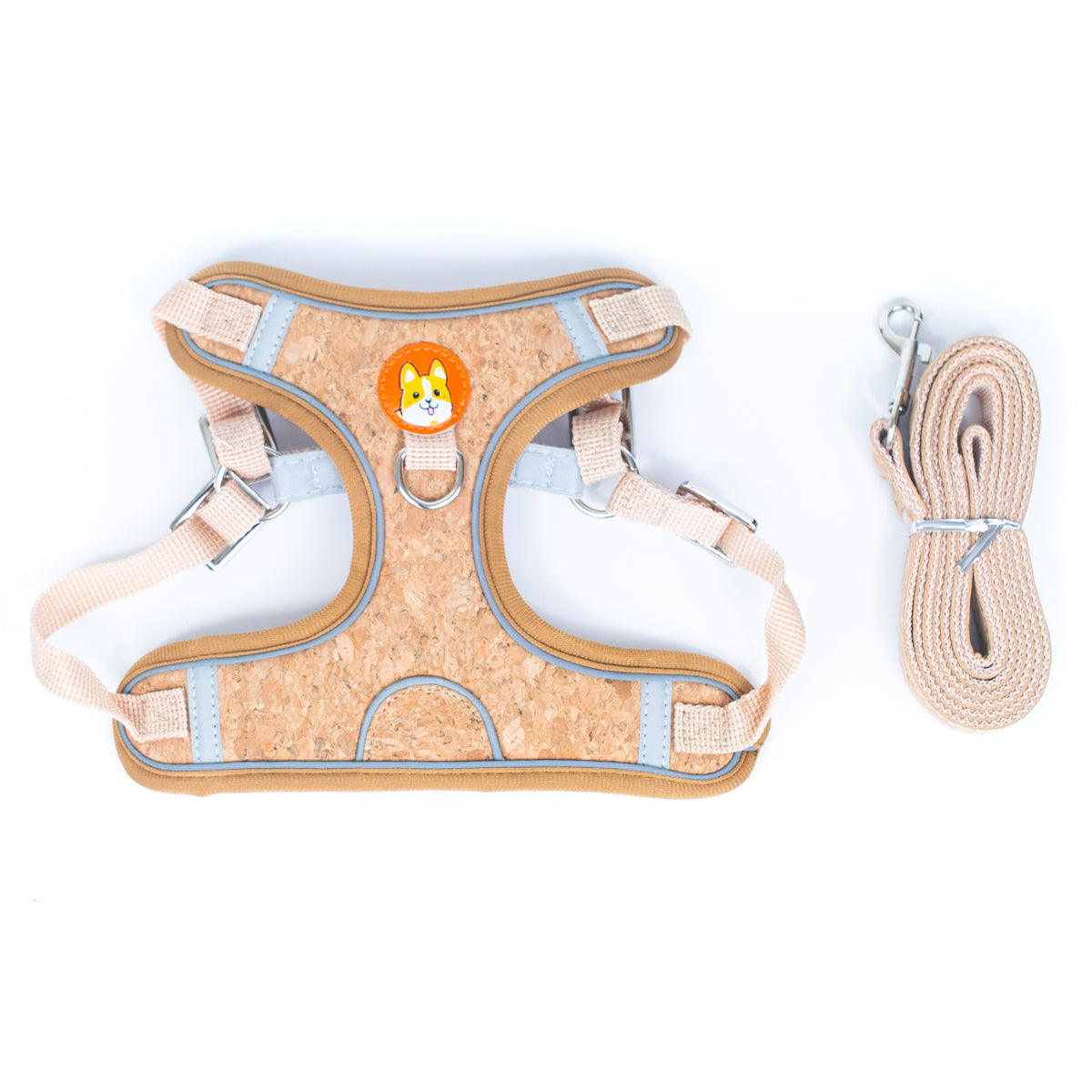 Cork Dog Harness & Leash Set For Small Dogs