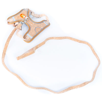 Cork Dog Harness & Leash Set For Small Dogs
