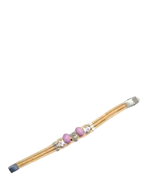 Purple Haze: Cork & Bead Necklace
