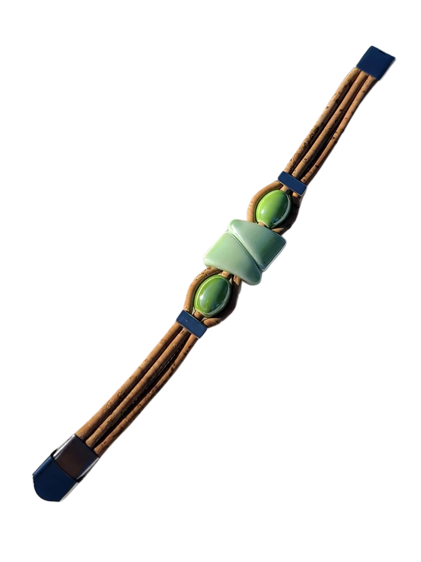 Handmade Emerald Earth: Cork & Jade Green Necklace