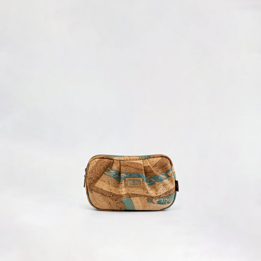 Blue and Gold marble small oval crossbody