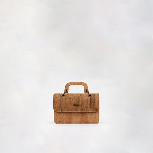 Classic Natural Cork Top-Handle Mini Bag