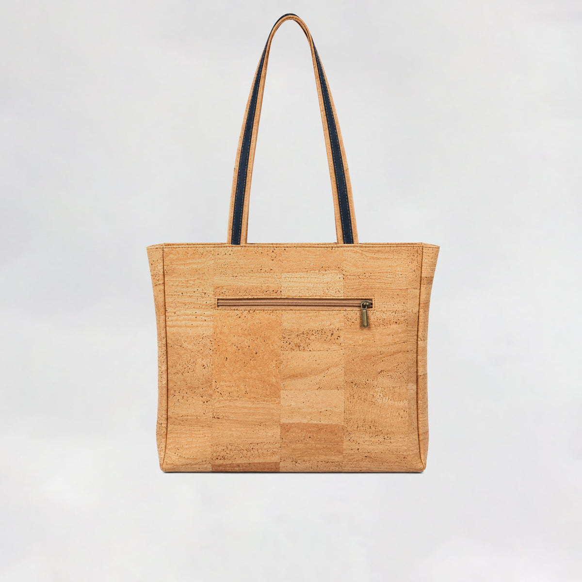 Eco Luxe Geometric Cork Tote Bag – Natural & Deep Blue