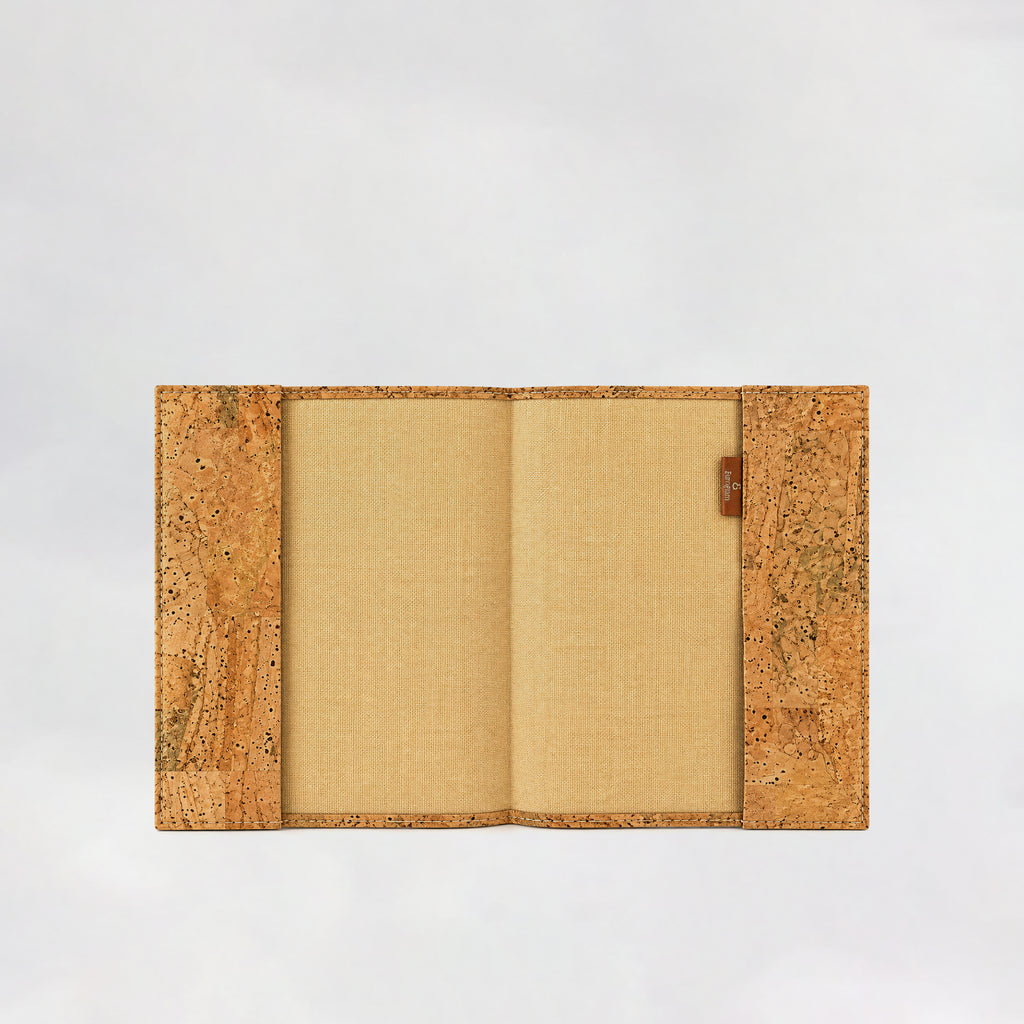 Natural cork book cover