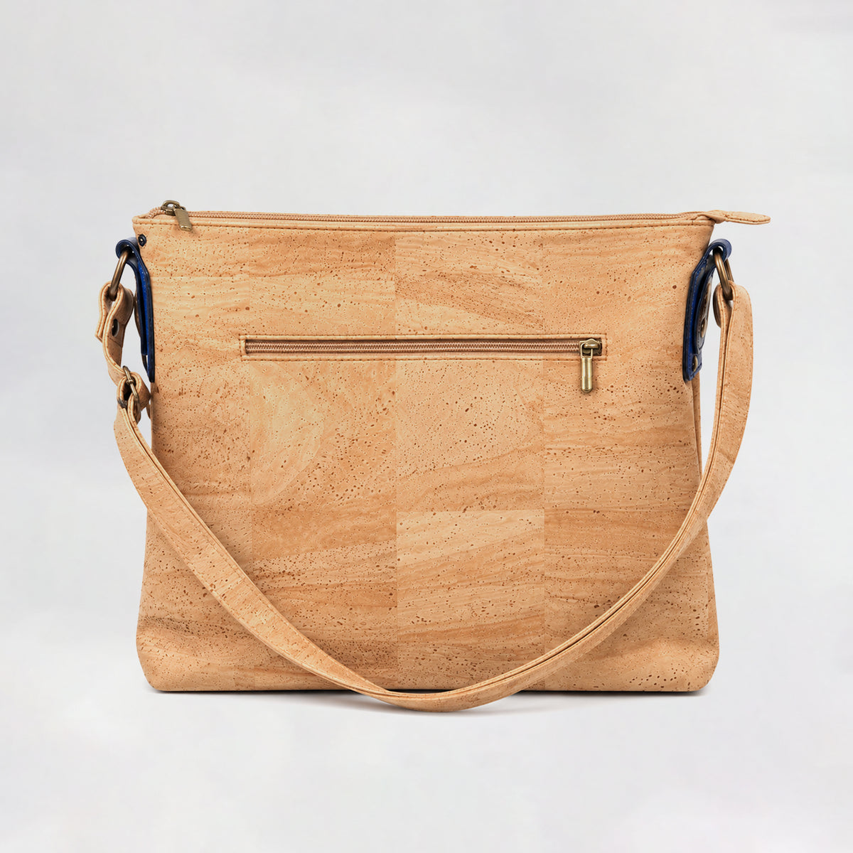 Floral Harmony Crossbody – Natural & Royal Blue