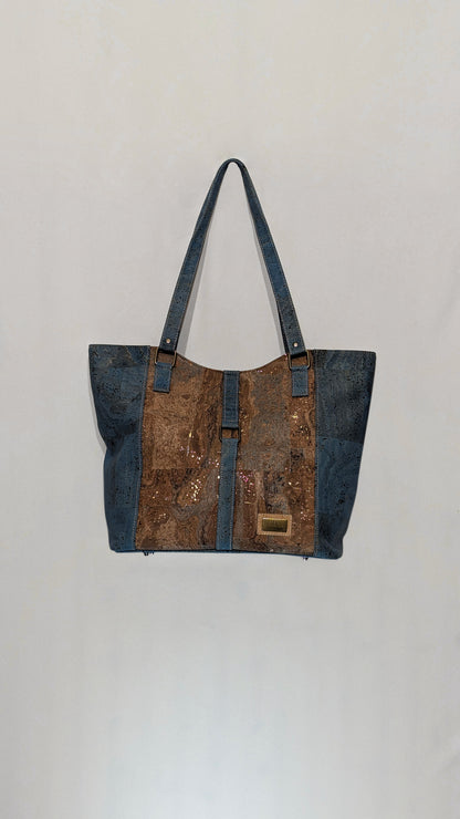 Midnight Elegance Cork Tote Bag