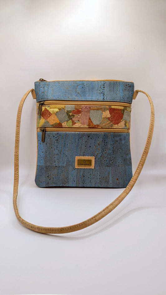 Elegance Cork Cross Body Bag (3 zippers)
