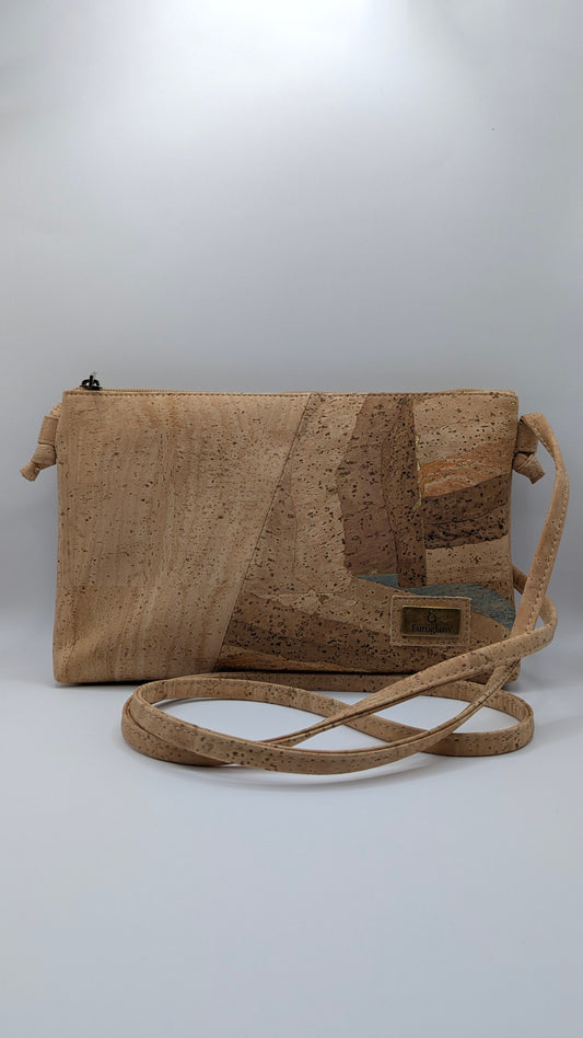Cork Single zipper Crossbody