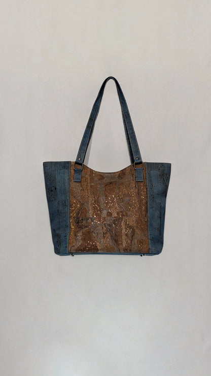 Midnight Elegance Cork Tote Bag