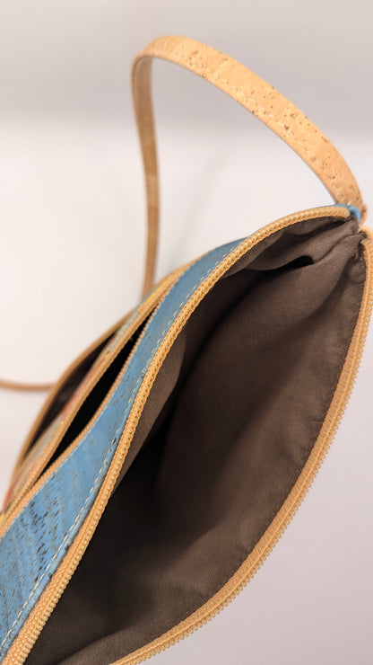 Elegance Cork Cross Body Bag (3 zippers)