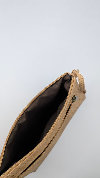 Cork Single zipper Crossbody