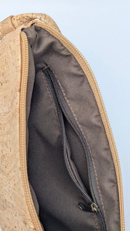 Cork Single zipper Crossbody