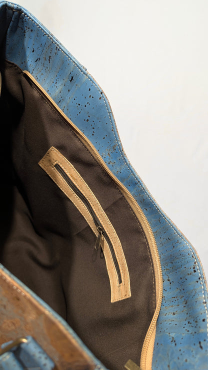 Midnight Elegance Cork Tote Bag