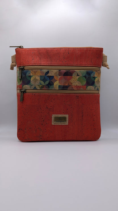 Elegance Cork Cross Body Bag (3 zippers)
