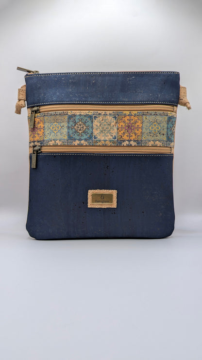 Elegance Cork Cross Body Bag (3 zippers)