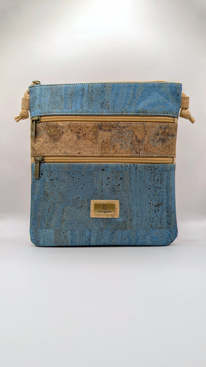 Elegance Cork Cross Body Bag (3 zippers)