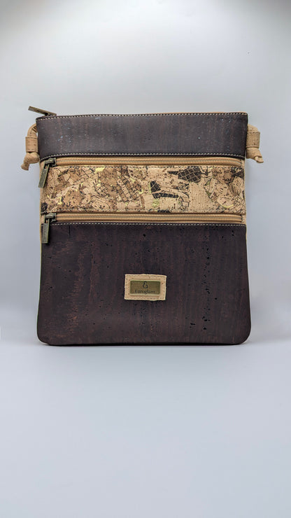 Elegance Cork Cross Body Bag (3 zippers)