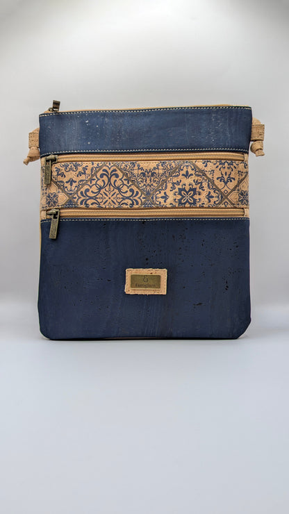 Elegance Cork Cross Body Bag (3 zippers)